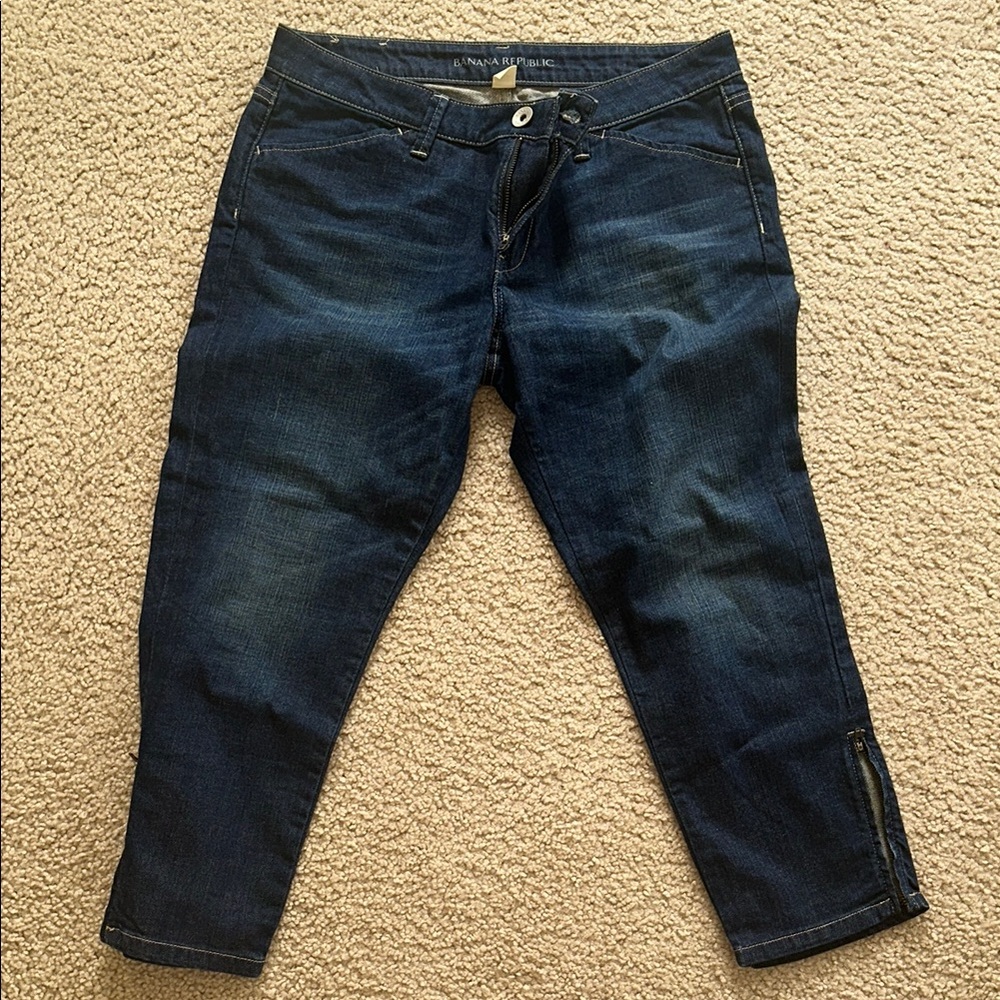 Banana Republic Blue Skinny Cropped Jeans